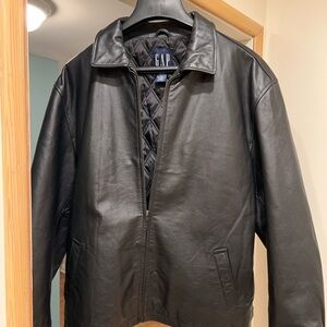 GAP Men's Black 100% Leather Jacket